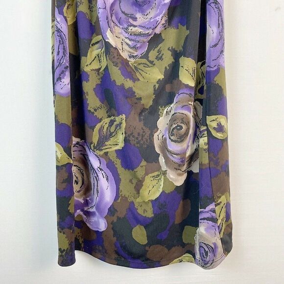 Vintage 2000’s Y2k Purple Flower Fitted Dress - Picture 5 of 7